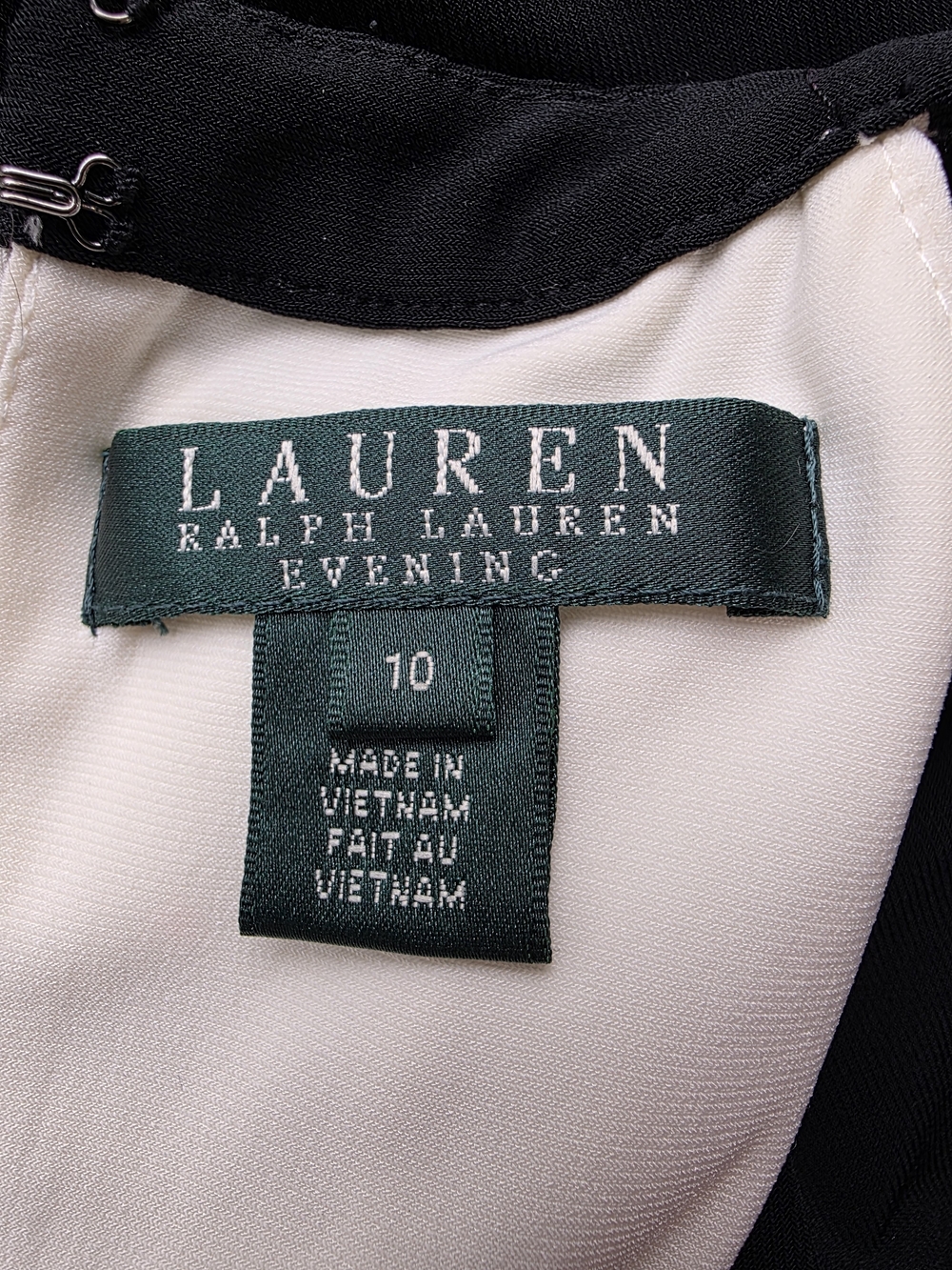 Lauren Ralph Lauren Black & Ivory Beaded Halter Maxi Dress Size 10, Formal Wear - Picture 2 of 16